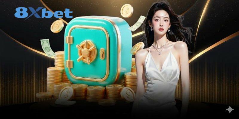Két sắt và tiền xu minh họa giao dịch nạp rút tại 8xbet